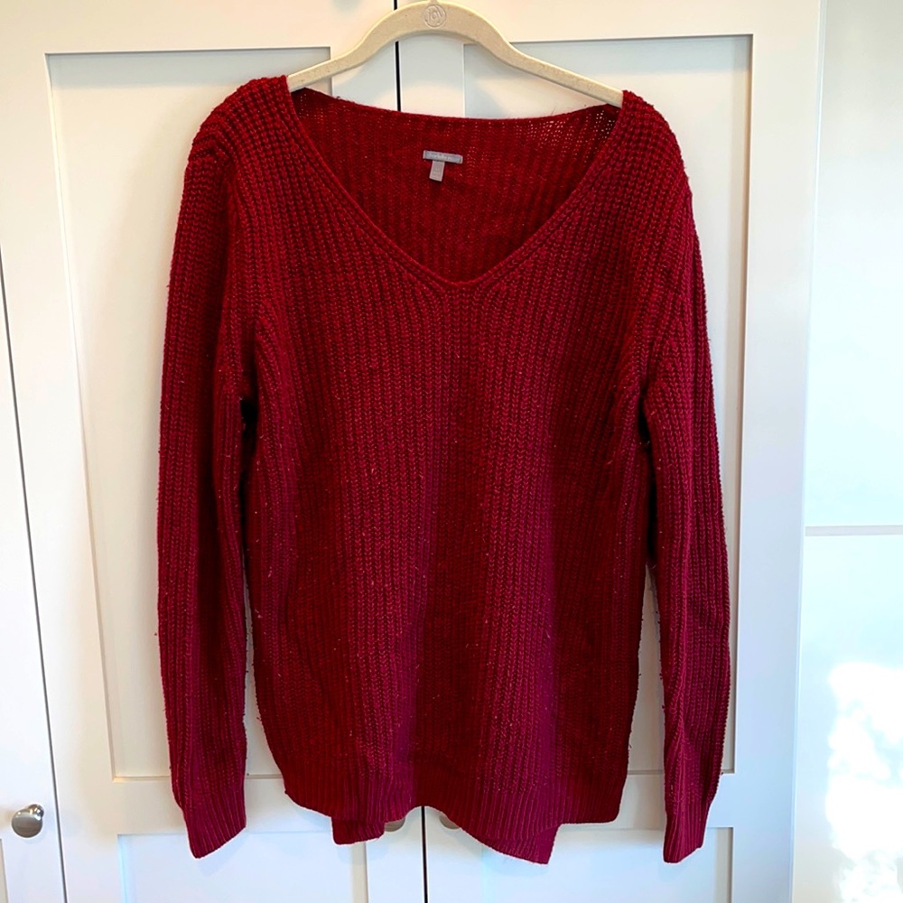 Red sweater top